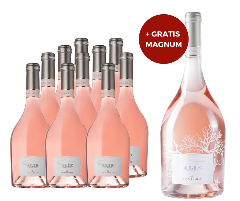 10er Paket Frescobaldi Alíe Rosé 2022 + gratis Magnumflasche Roséwein - Spree Gourmet