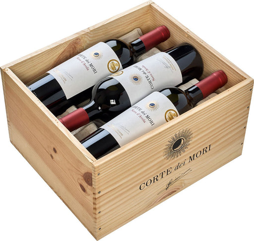 6er Paket in Holzkiste Corte dei Mori 2021 Nero d'Avola Sicilia Rotwein - Spree Gourmet