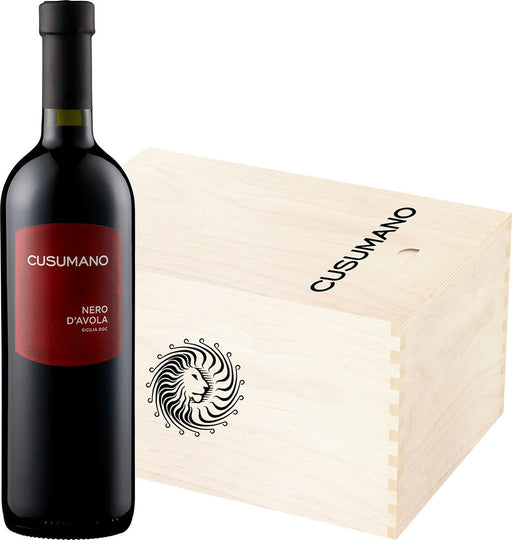 6er Paket in Holzkiste Cusumano 2020 Nero d'Avola Sicilia Rotwein - Spree Gourmet